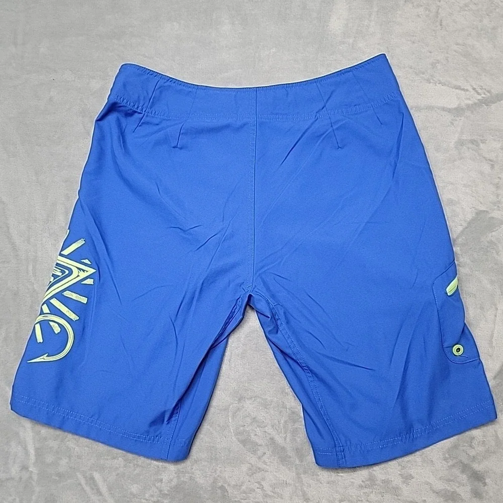 Columbia Shorts Mens 34x11 Blue Board PFG Performance Fishing Gear Omni-Shield